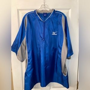 Mizuno short sleeve baseball shirt jacket. XL Royal Blue